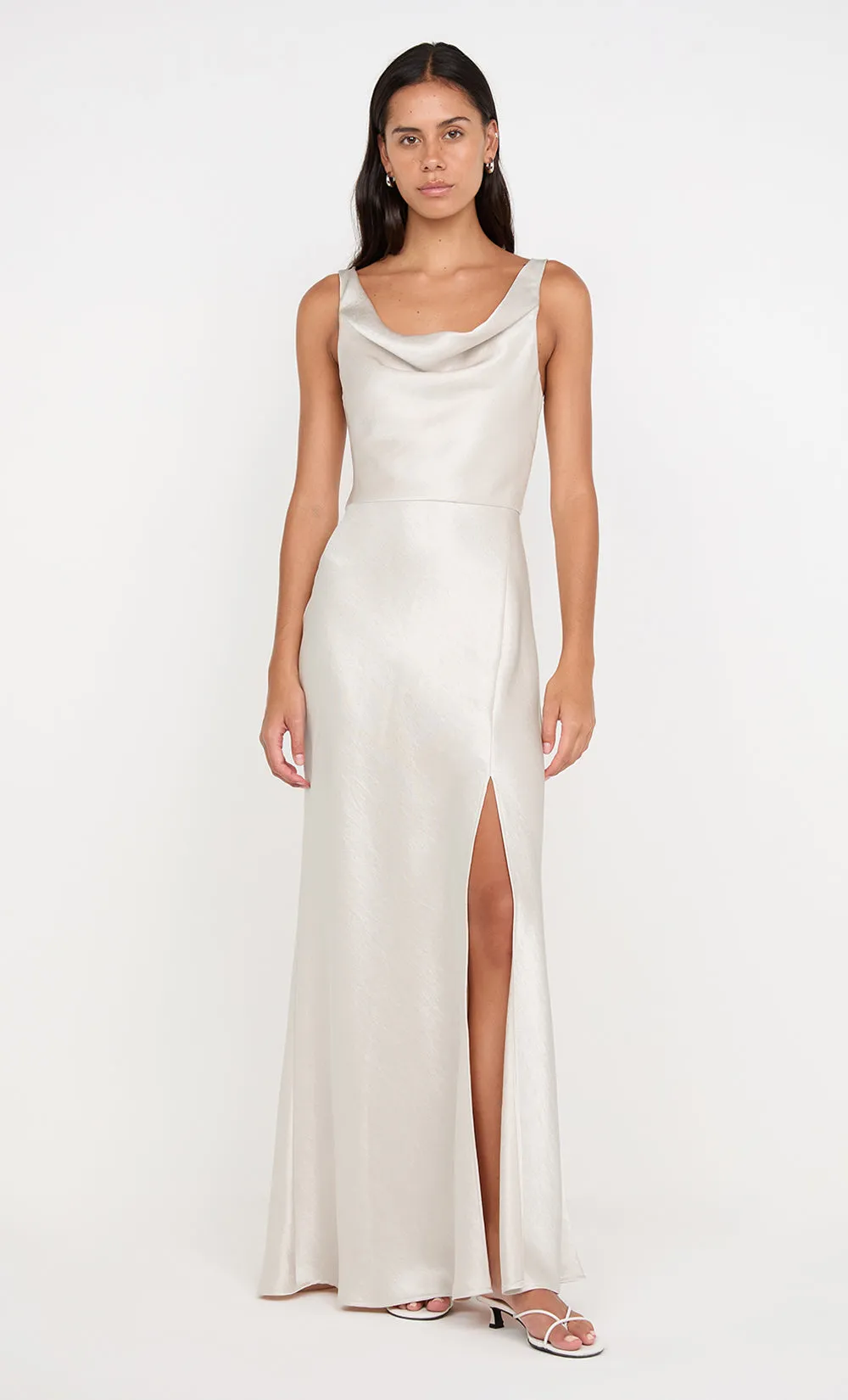 AUSTEN COWL NECK MAXI DRESS - SAND