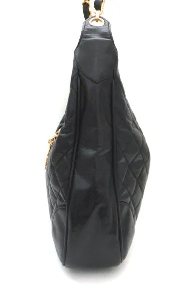 Authentic Chanel Vintage Black Rare Lambskin Tote