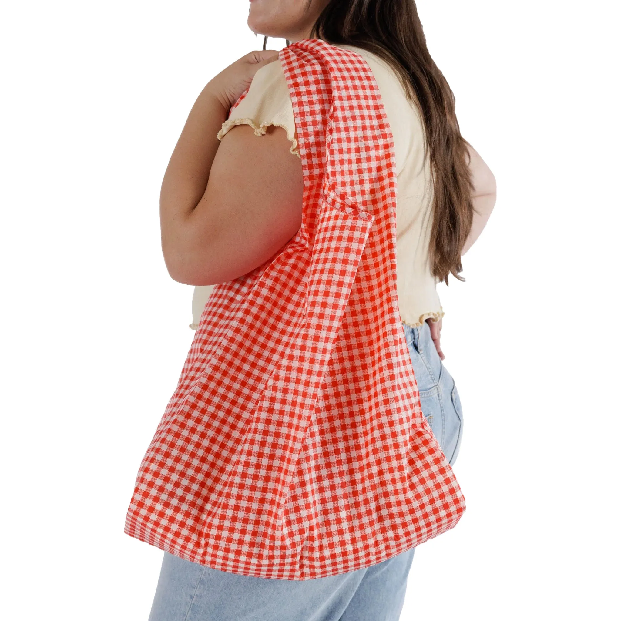 Baggu Big Baggu Shopper Bag, Red Gingham