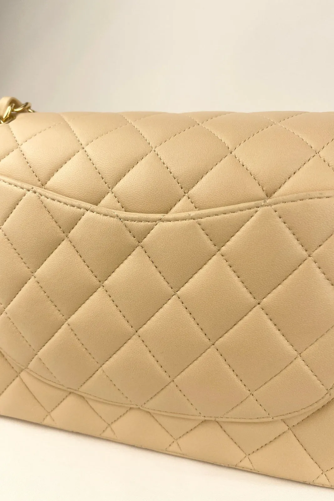 Chanel Classic Double Flap Beige Clair Lambskin GHW Bag