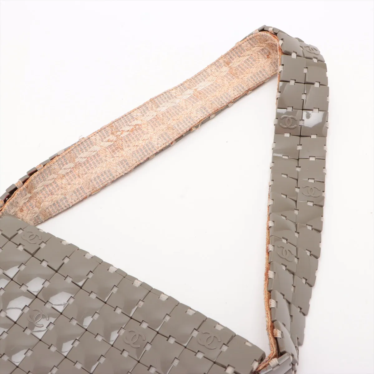 Chanel Puzzle Shoulder bag Gray Plastic x Fabric Fittings 6 Series  #2521
