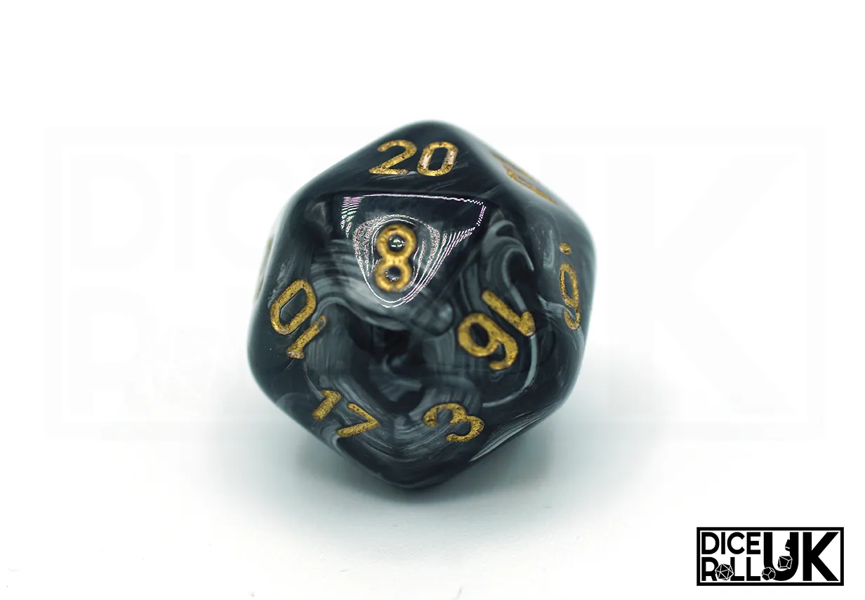 Chessex Lustrous | Black & Gold
