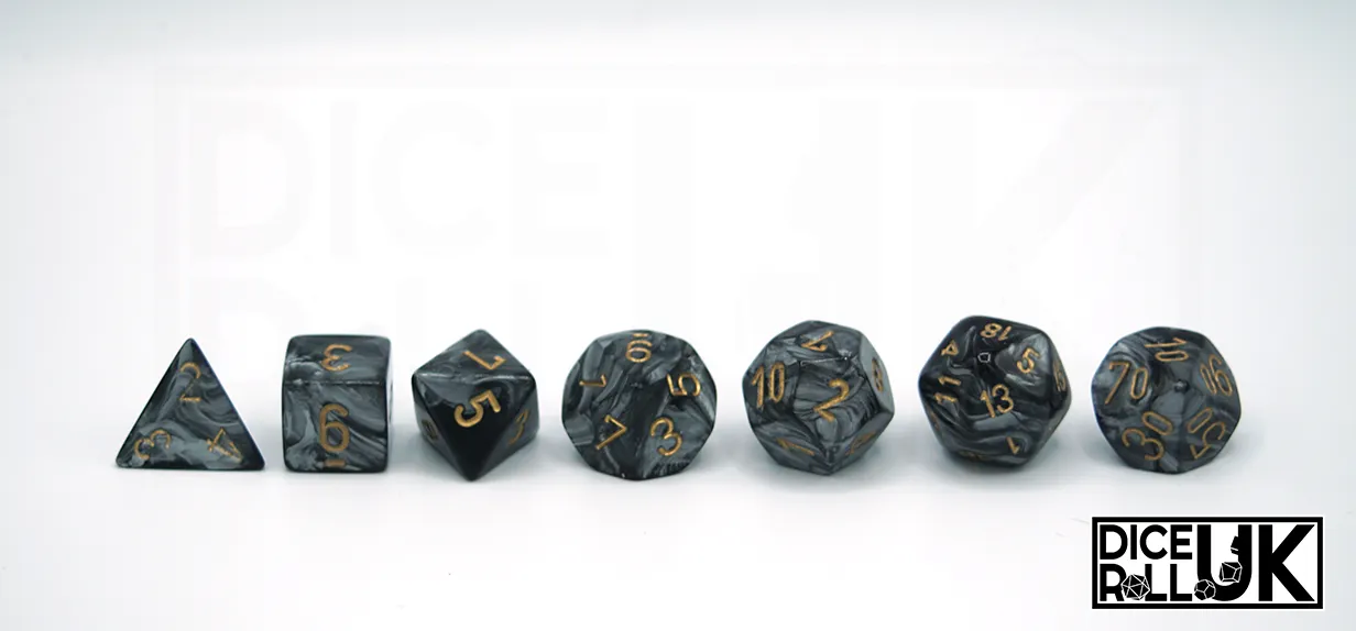 Chessex Lustrous | Black & Gold