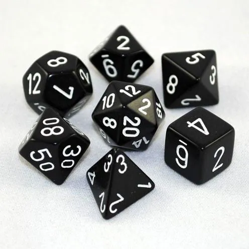 Chessex: Opaque 7Pc Black/White