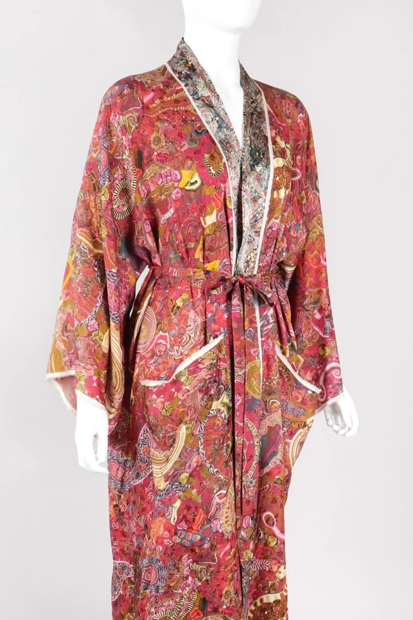 Crystal Agate Silk Selvedge Robe