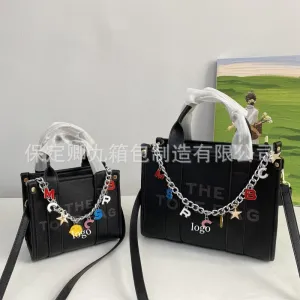 European and American Popular Large Capacity Tote Bag Female 2023 Women's Bag Chain Bag Large and Small Shoulder Bag Letter Crossbody Bag