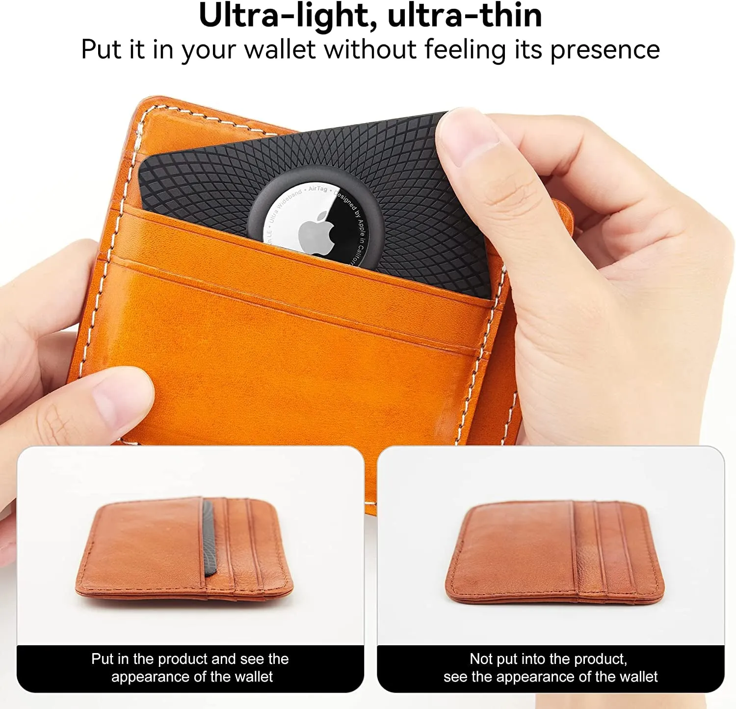For Airtag Wallet Holder Ultra Thin Card Case 2 Pack