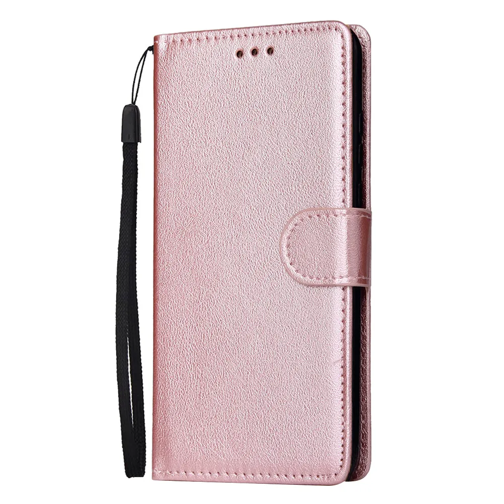 For HUAWEI P30 lite/nova 4E Flip-type Leather Protective Phone Case with 3 Card Position Buckle Design Phone Cover  Rose gold