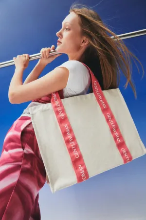 GENTLEWOMAN Logo Strap Shopping Tote: Pink