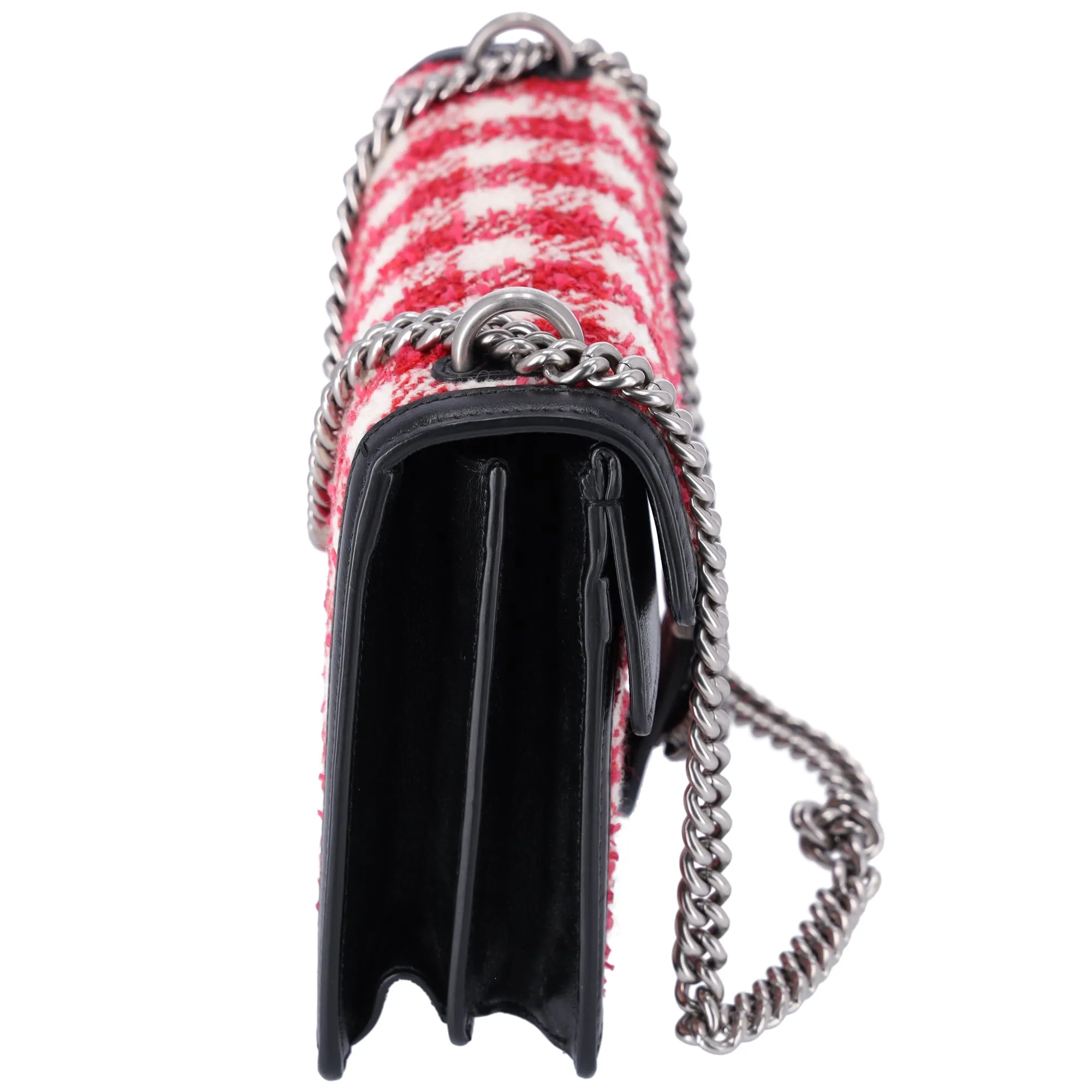 GUCCI Dionysus Shoulder Bag 400249 Red Cream Black Tweeds Leather