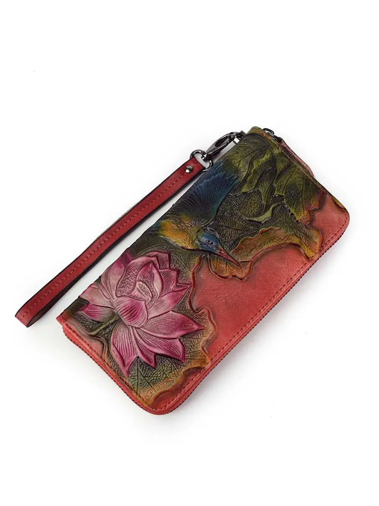 Lotus Large Clutch Wallet Card Holder
