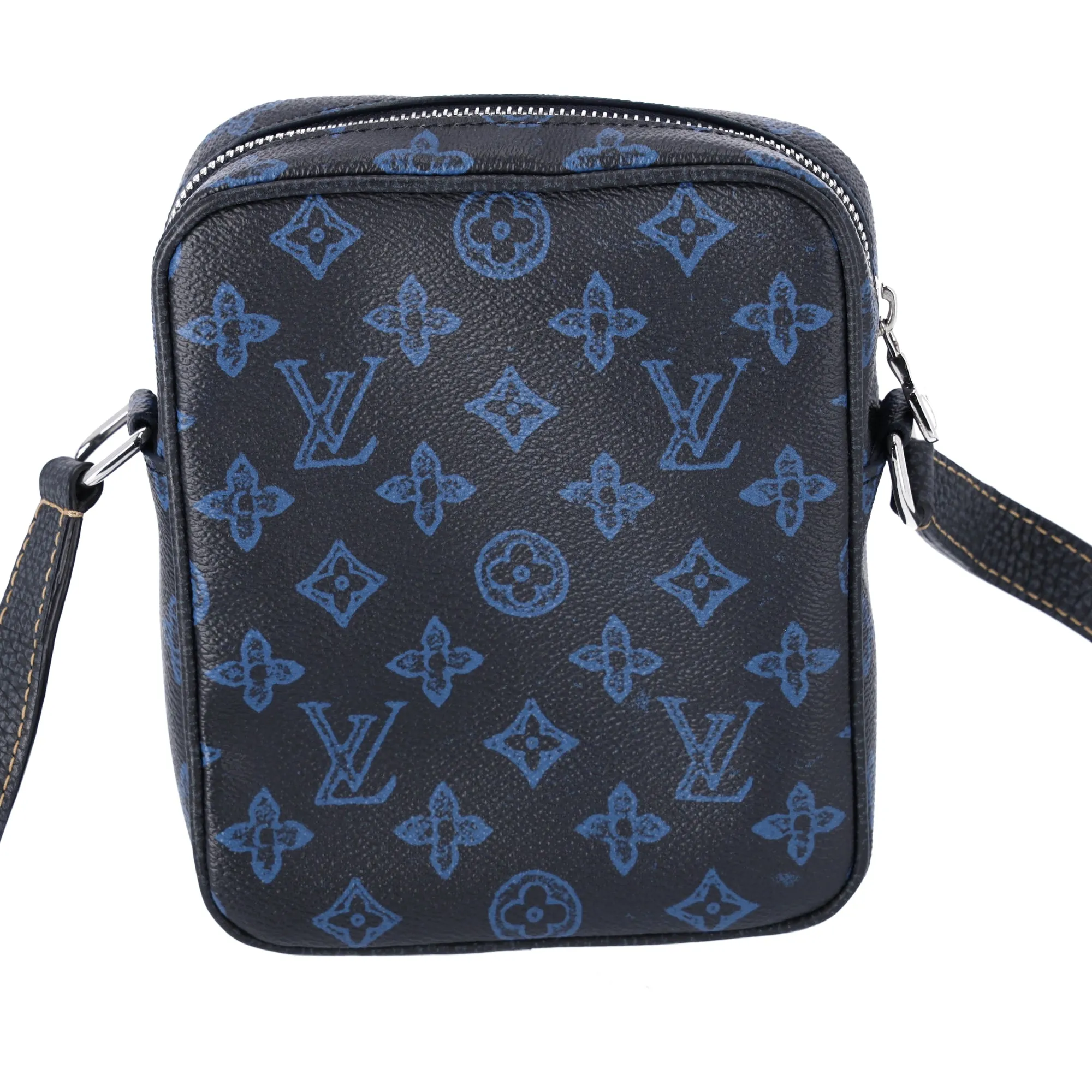 Louis Vuitton Christopher Wearable Wallet Shoulder Crossbody Black Blue M81854