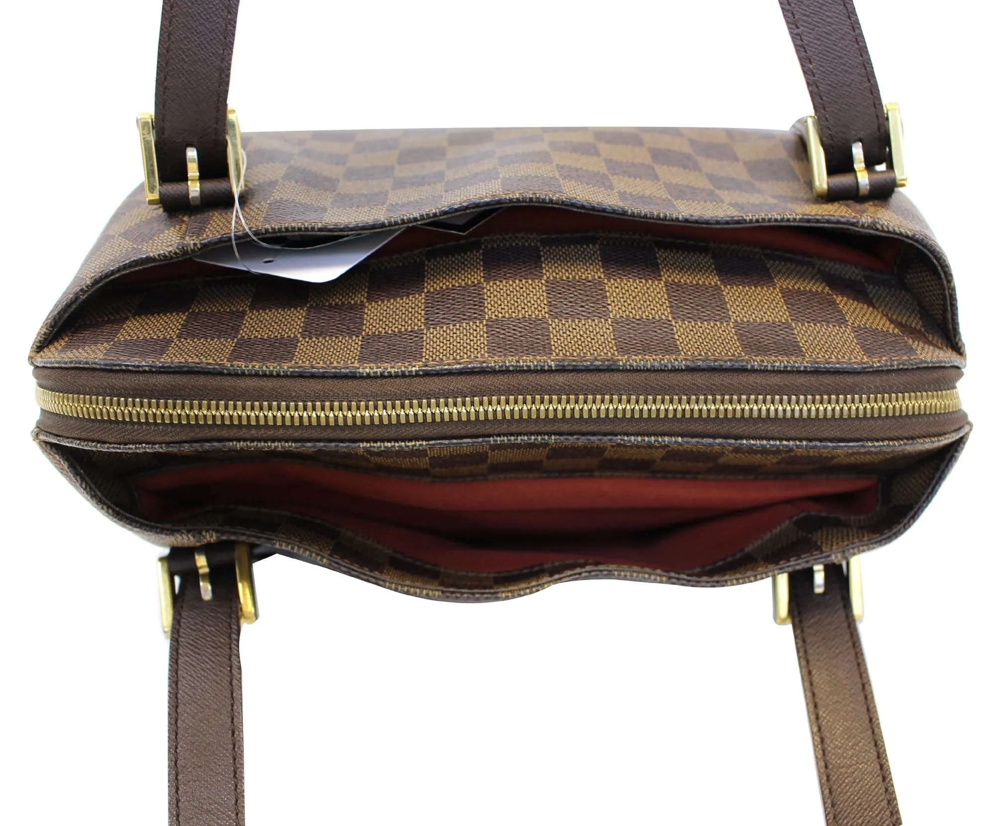 LOUIS VUITTON Damier Ebene Belem MM Brown Shoulder Bag