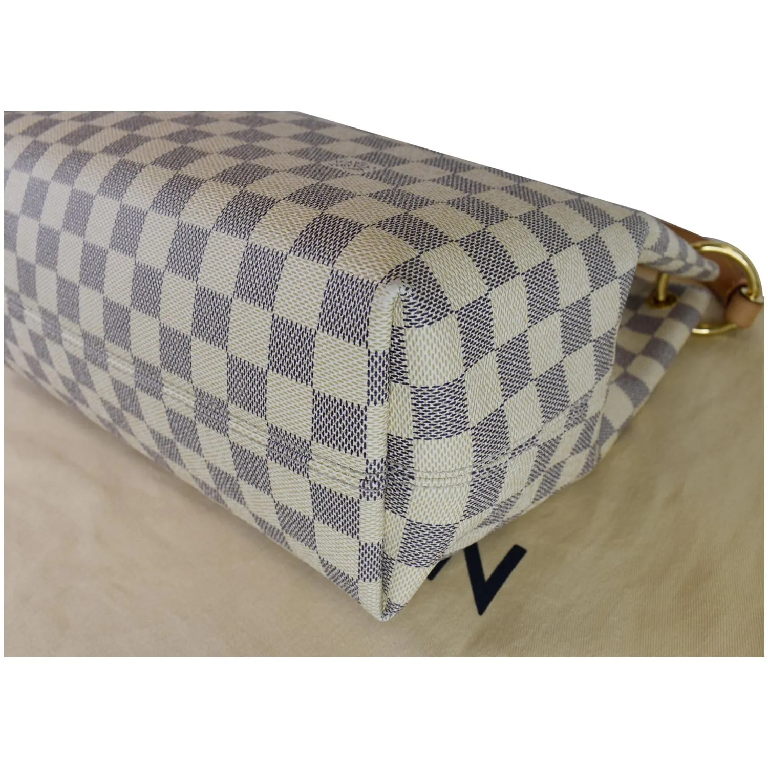 LOUIS VUITTON Graceful PM Damier Azur Shoulder Bag White