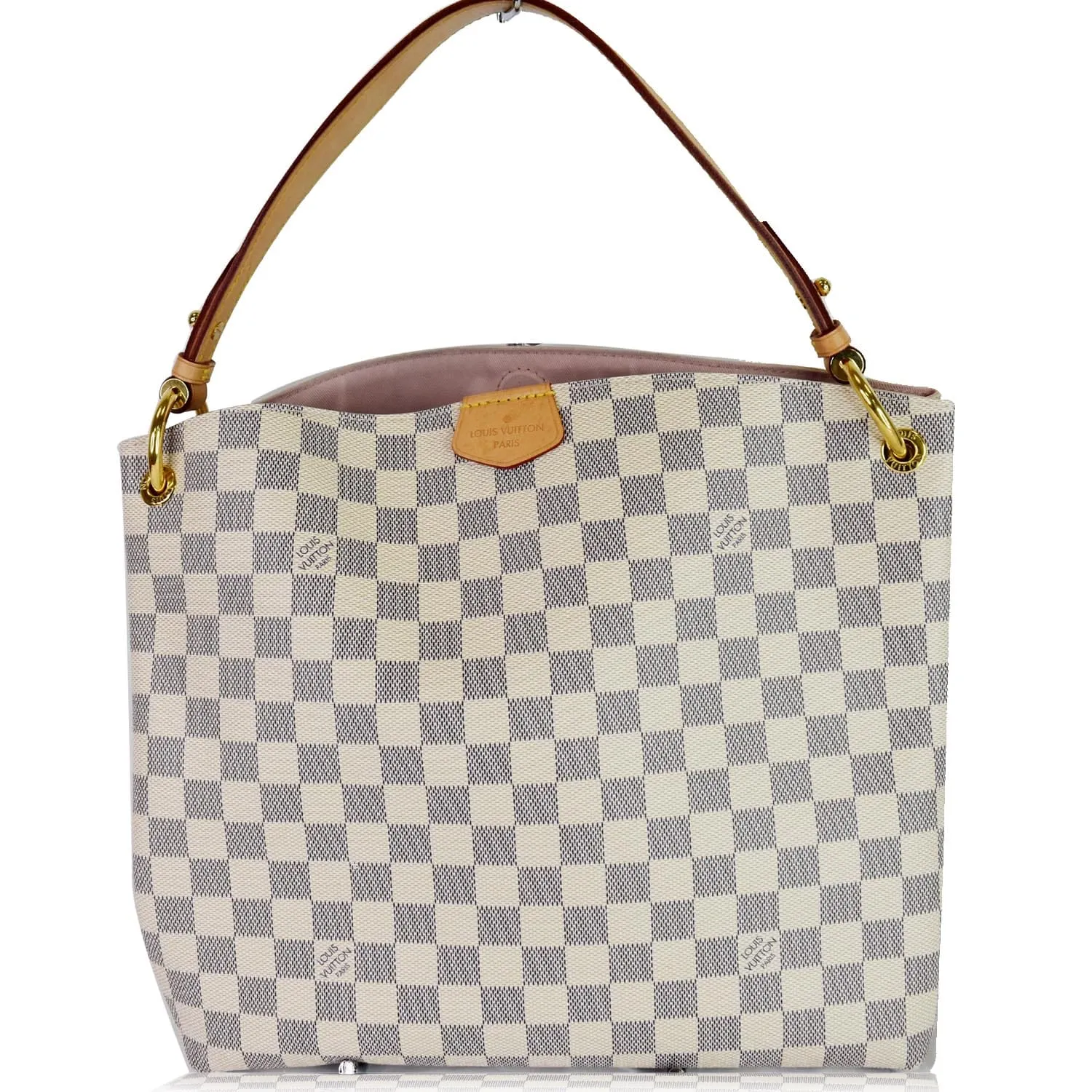 LOUIS VUITTON Graceful PM Damier Azur Shoulder Bag White