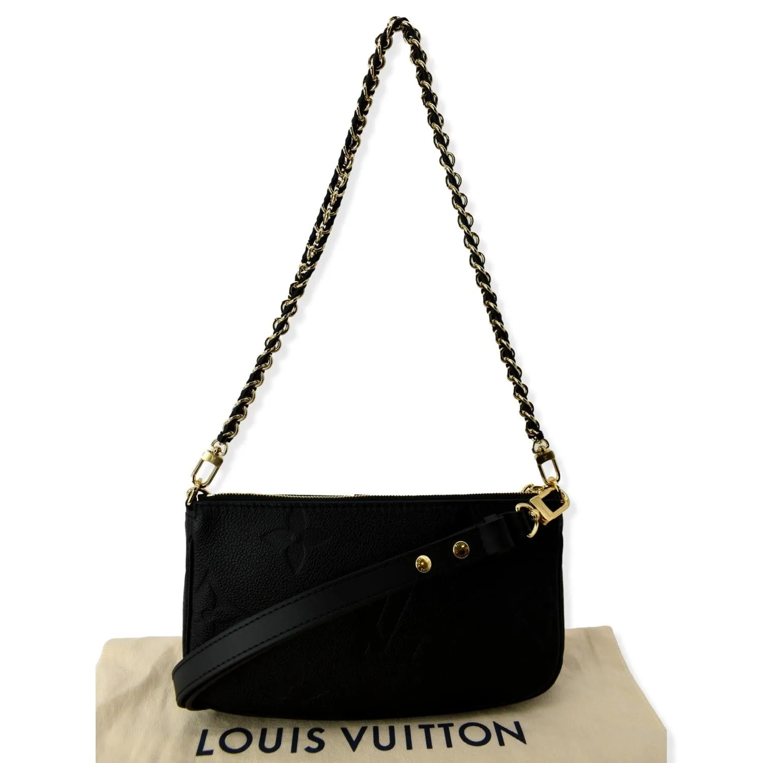 LOUIS VUITTON Multi Pochette Accessoires Monogram Empreinte Shoulder Bag Black