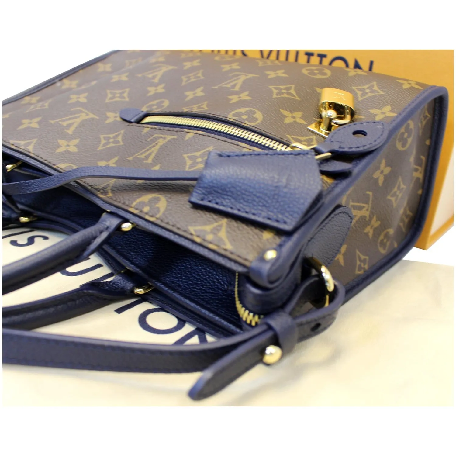 LOUIS VUITTON Popincourt PM Monogram Canvas Shoulder Bag Brown/Marine