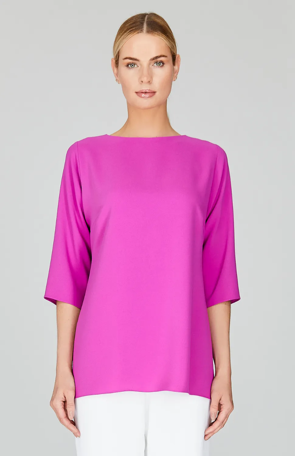 Lustrous Crepe 3/4 Sleeve Blouse