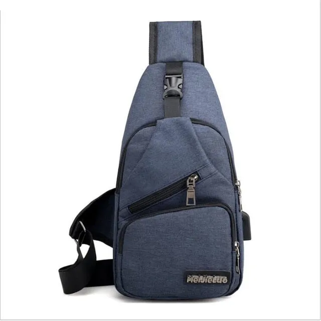 Men Chest Bag with USB Charging