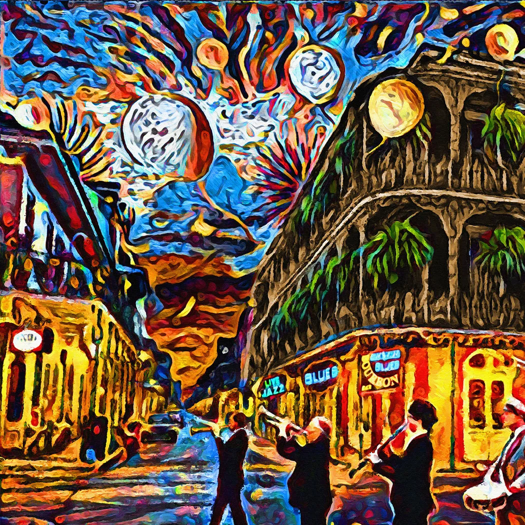 New Orleans Art Print, Mardi Gras Painting