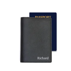 Passport Holder - Black Saffiano Leather - (Standard)