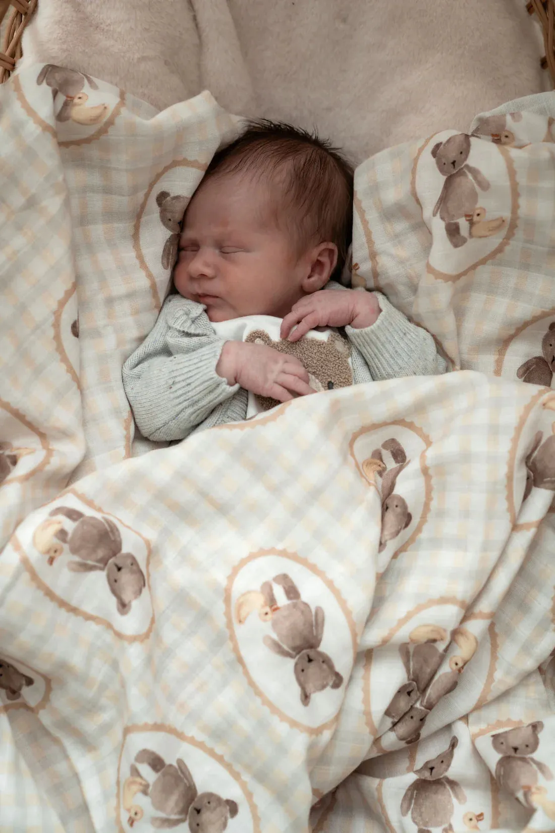 Pop Ya Tot Organic Muslin Swaddle - Ted and Duck