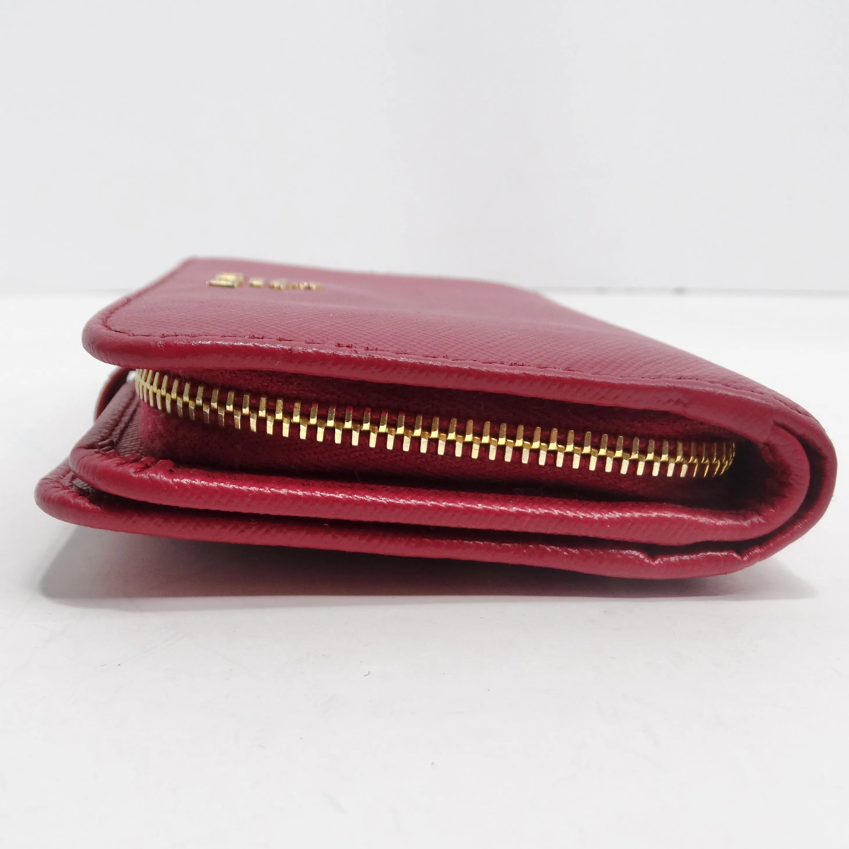 Prada Saffiano Leather Compact Wallet Pink