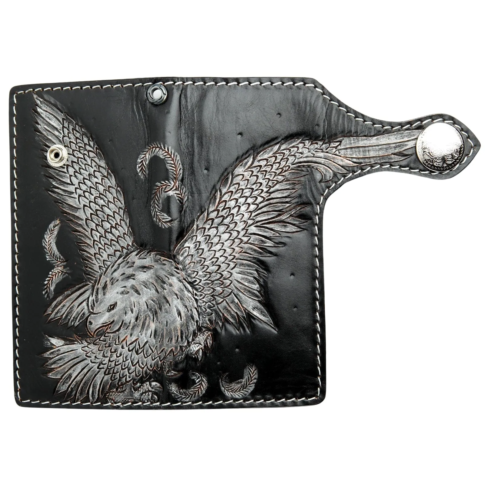 Real Cowhide Leather American Eagle Harley Biker Wallet