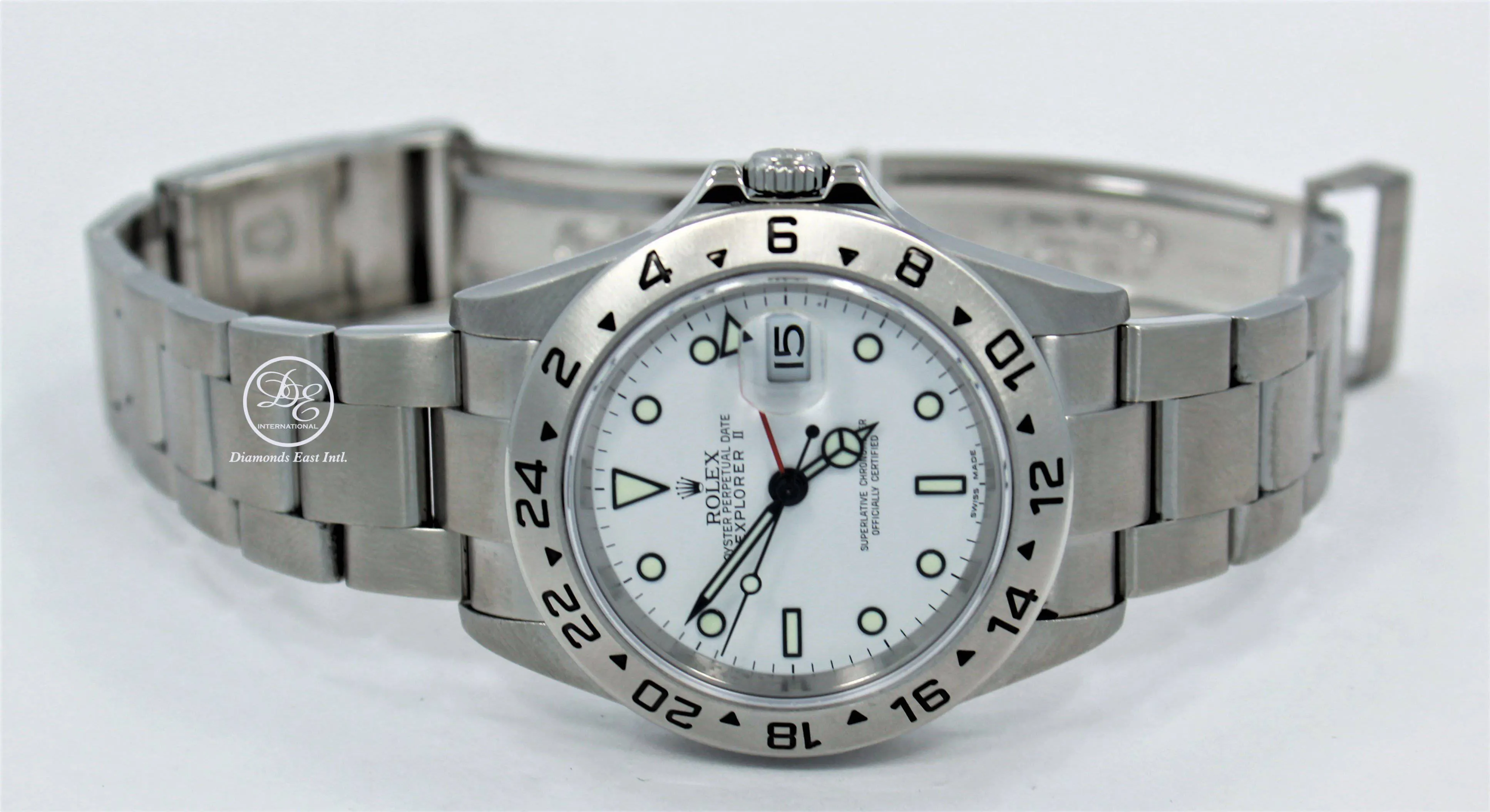 Rolex Explorer II 16570 GMT Oyster Date White Dial BOX/PAPERS
