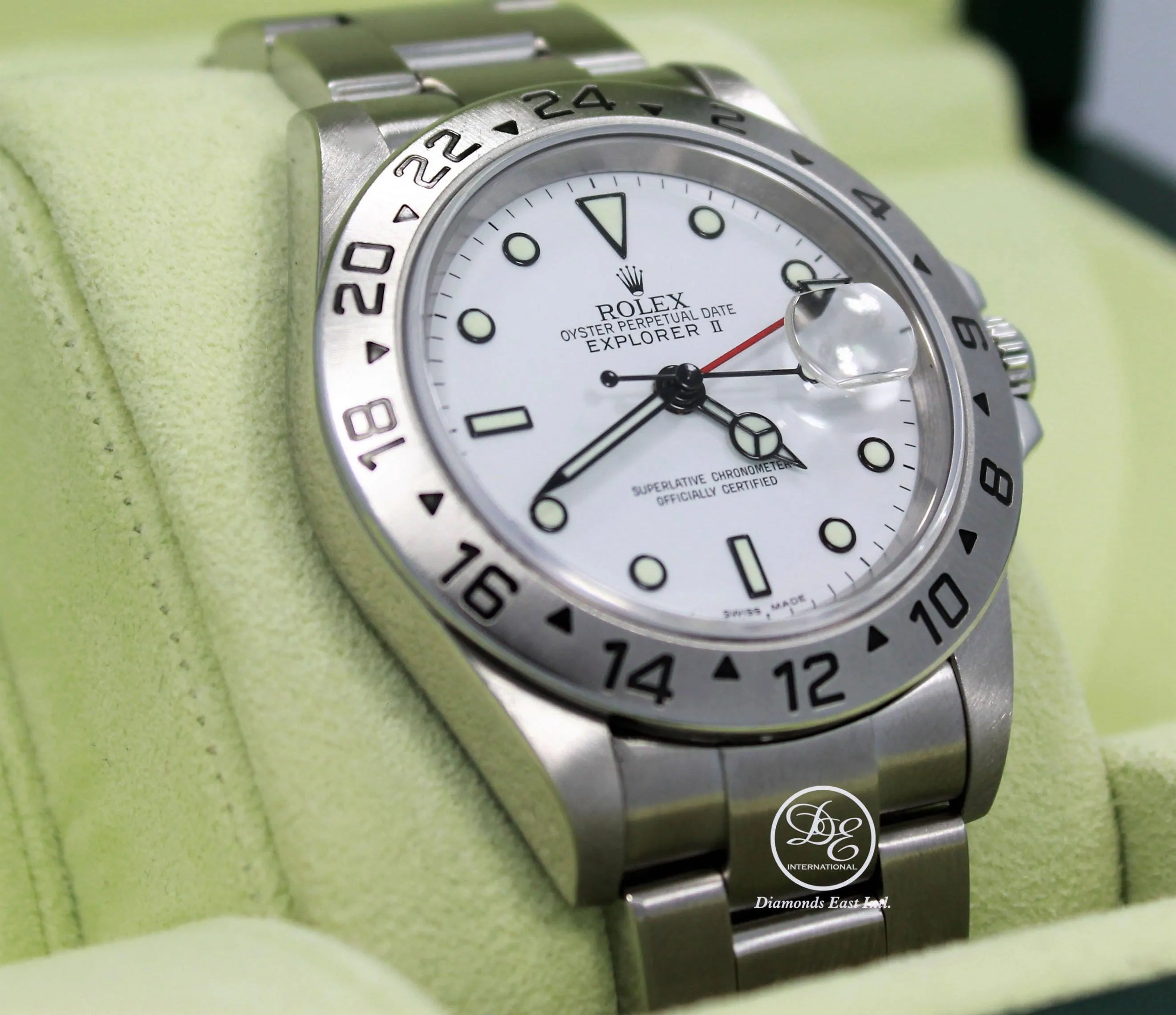 Rolex Explorer II 16570 GMT Oyster Date White Dial BOX/PAPERS