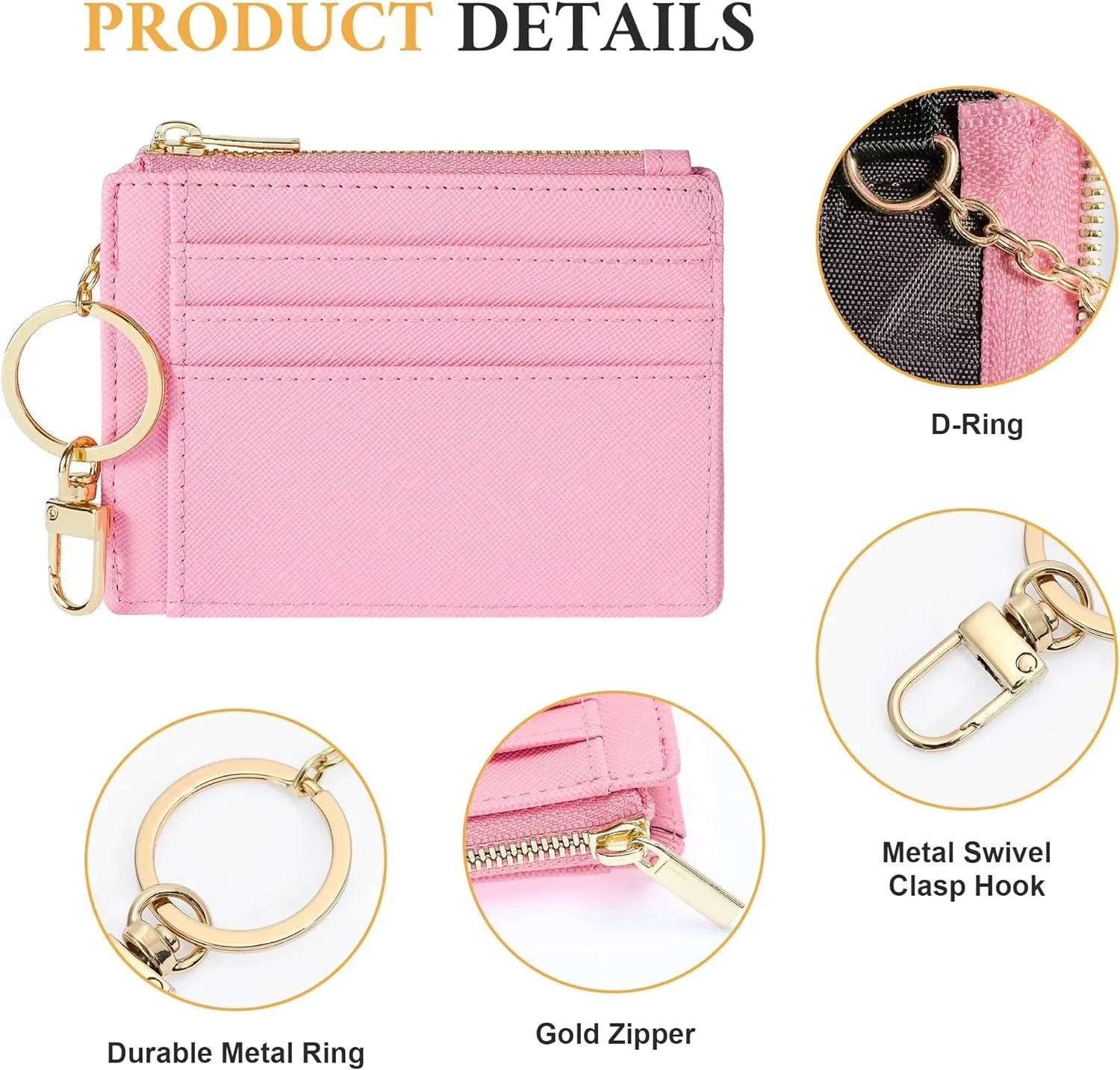 Slim Front Pocket Wallet for Women with Keychain