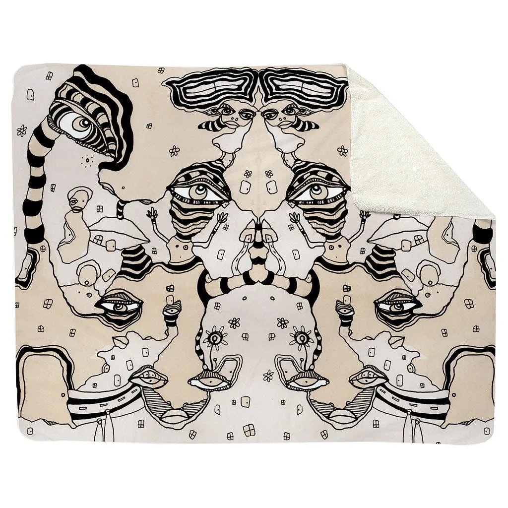 Thick Sherpa Fleece Blanket 'Stained 01'