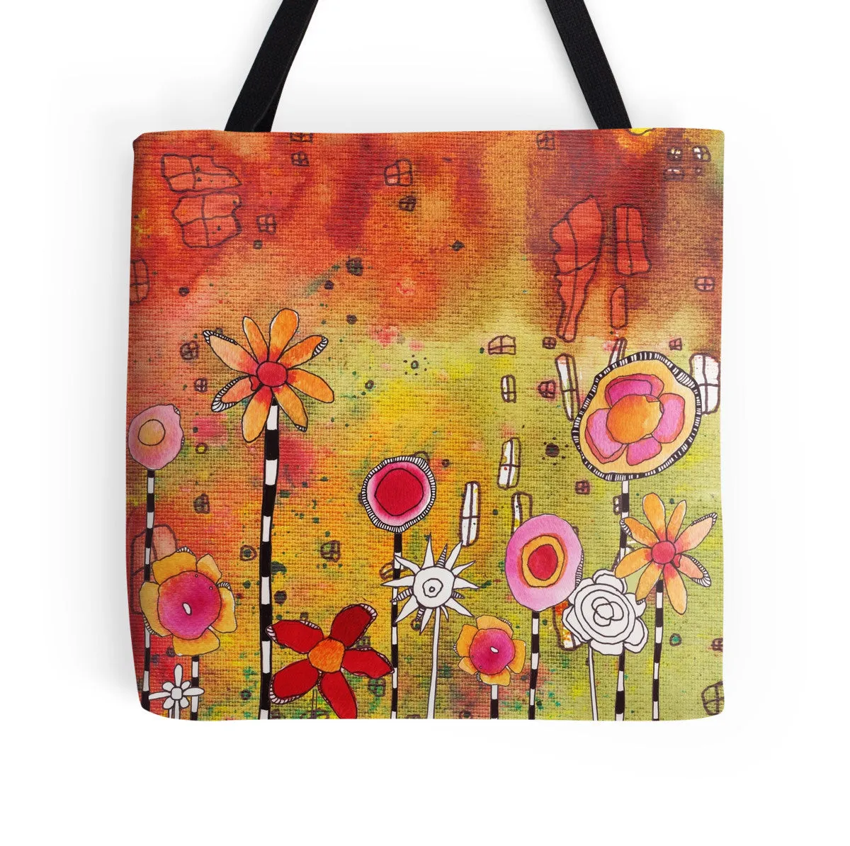 Tote Bag Mixed Media Art 'Garden Party'