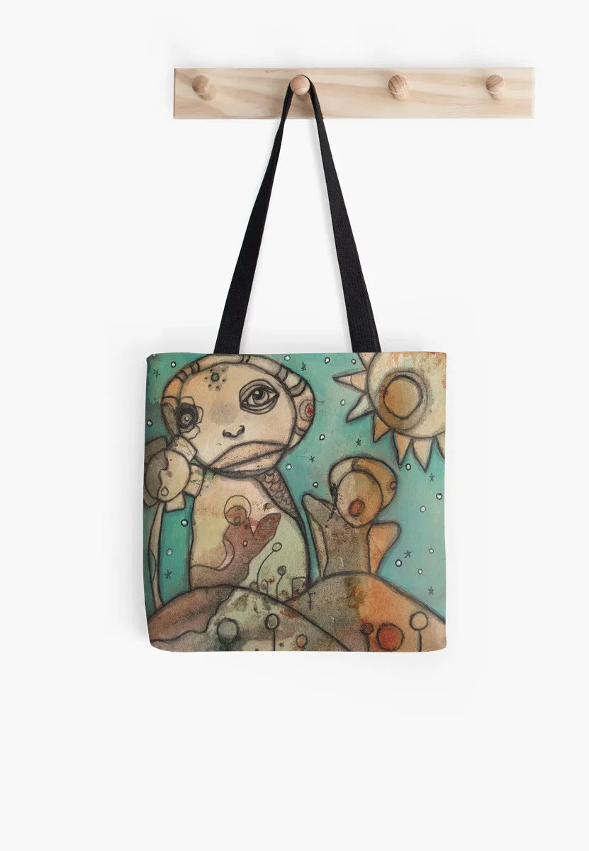 Tote Bag Mixed Media Art 'Happy Place'