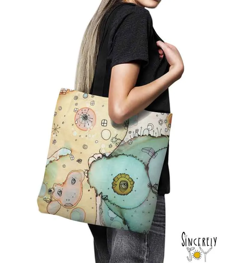 Tote Bag Mixed Media Art 'I See You 4'