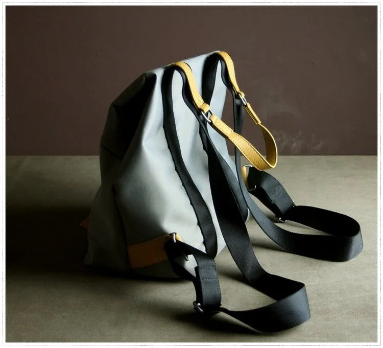 Womens Nylon Backpack Best Satchel Backpack Bag Nylon Gray School Rucksack for Ladies