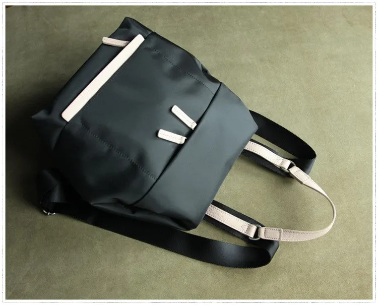 Womens Nylon Backpack Best Satchel Backpack Bag Nylon Gray School Rucksack for Ladies